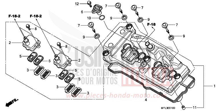 COUVERCLE DE CULASSE von CBR1000RR "Fireblade" WINNING RED (R258) von 2008